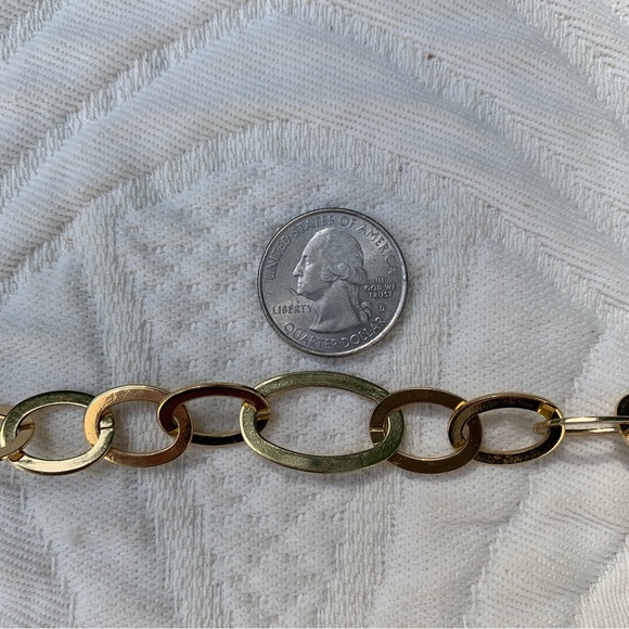 🤩3/$20 Vintage COOKIE LEE Gold Chain Large Oval Link Chunky Light Y2K Bling 19” - Picture 7 of 9